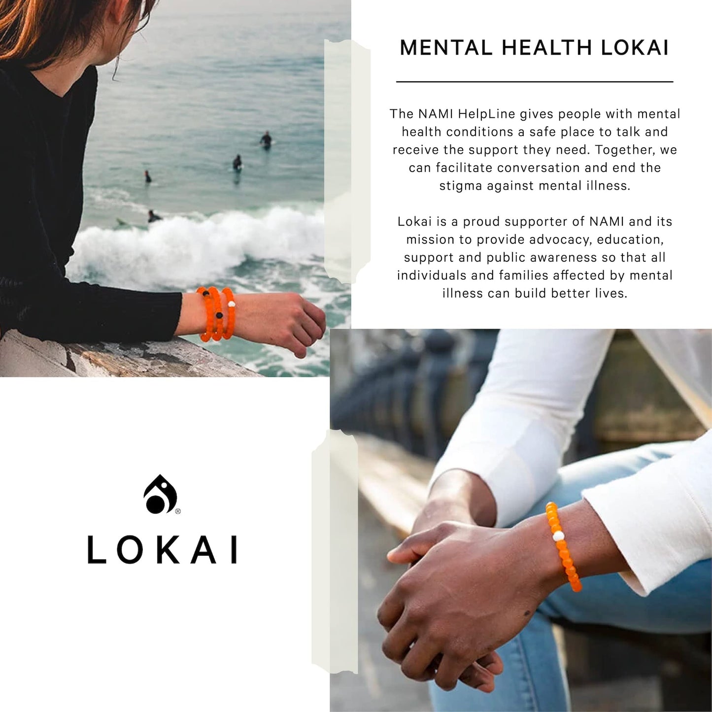 Lokai Silicone Beaded Bracelet for Mental Health Awareness - Small, 6 Inch Circumference - Jewelry Fashion Bracelet Slides-On for Comfortable Fit for Men & Women