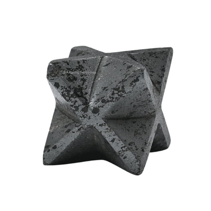 Amazing Gemstone Hematite Merkaba Crystal - 0.75 Inches Metaphysical Merkaba Star for Meditation - Energetic Tetrahedron Crystal and Healing Stones for Spiritual Growth and Healing (15-20mm)