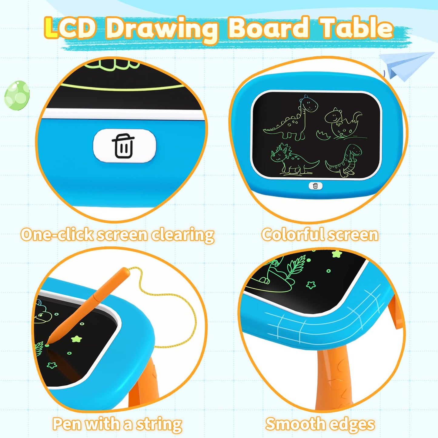 LCD Writing Tablet for Kids 1 2 3 4 5 Year Old - Toddler Drawing Tablet, Drawing Pad & Color Doodle Board Toy, Perfect Birthday & Christmas Gift Toy for 2-3 Year Old Boys and Girls(Blue)