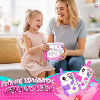 Rechargeable Walkie Talkies Toys for Girls: Unicorn Toys Walkie Talkies for Kids 2 Pack Birthday Gifts for 3 4 5-7 Year Old Girls Toy for 4 5 6 7 Year Old Grandkids Camping Outdoor Games