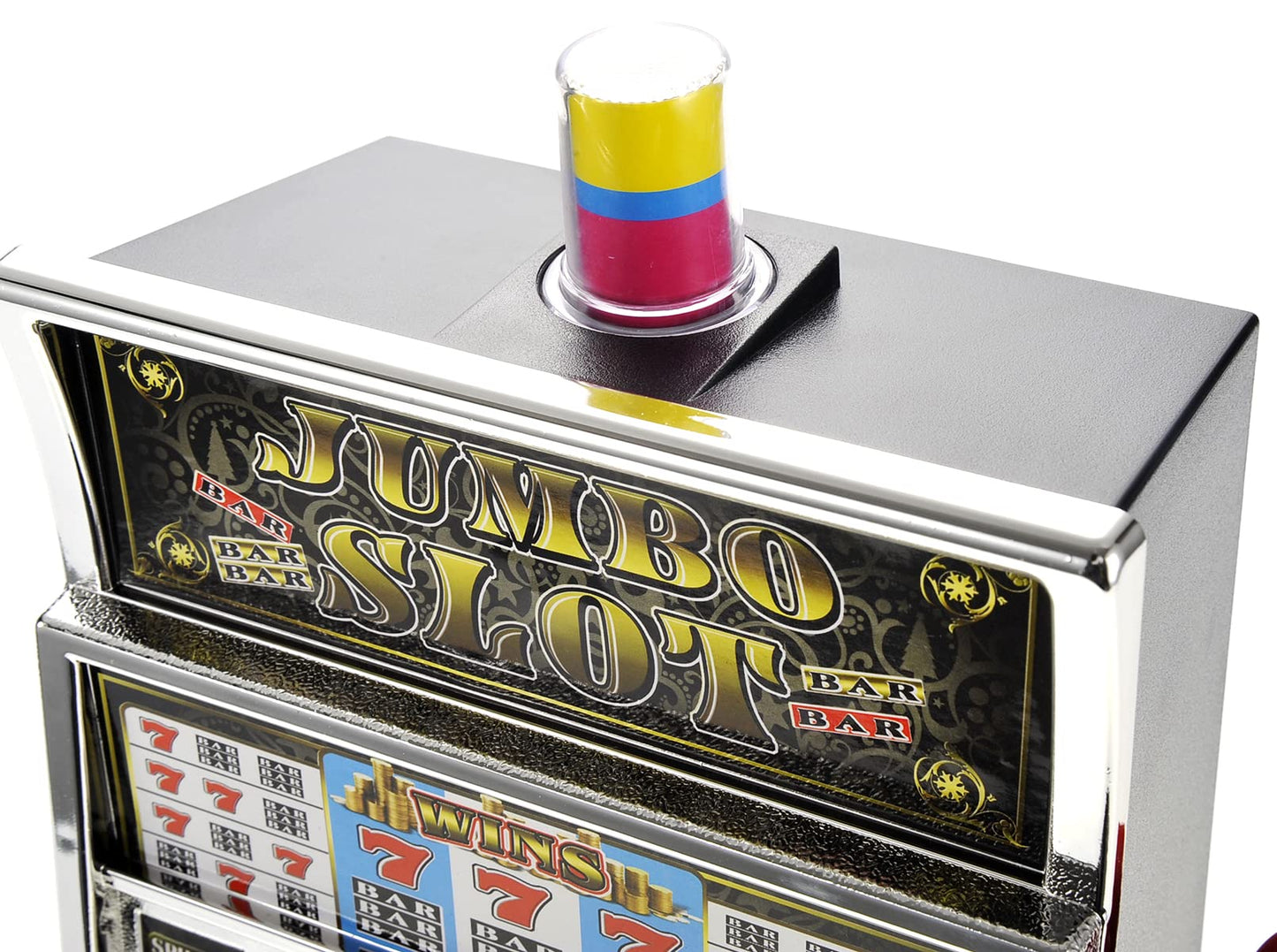 PowerTRC Jumbo Slot Machine Coin Bank | Casino Toy Slots Piggy Bank | Flashing Lights and Jackpot Sounds
