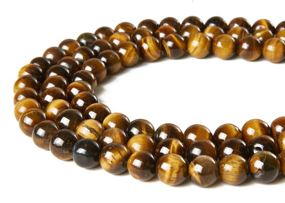 100pcs 6mm Yellow Tiger Eye Beads Natural Gemstone Beads Round Loose Beads for Jewelry Making