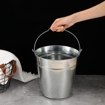 Didaey 12 Pcs 12 Pcs Large Galvanized Metal Buckets with Handle 10 Inch Heavy Duty Stainless Steel Pails Round Pail for Party Wedding, Crafts, Utensils, Table Centerpieces (Silver)