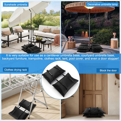 Arivlune 50LBS Umbrella Base Weights Sandbags, Sand Bags for Weight to Hold Down Umbrella Base, Fillable Heavy Duty Weights Sandbag for Outdoor Furniture Backyard Umbrellas(Without Sand)