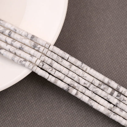 BONNY BOXX 150PCs Natural White Turquoise Spacer Beads, Loose Semi Precious Flat Round Gemstone Heishi Disc Stone Beads for Beading Jewelry Making 4mm*2mm