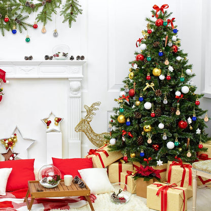 DIYDEC 60PCS Christmas Mini Balls Ornaments 16mm Miniature Glitter Balls Xmas Tree Hanging Decorations Pendants for Holiday Party Outdoor Indoor DIY Craft Supplies