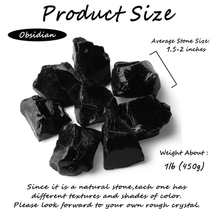 ZHIYUXI 1lb Obsidian 2" Rough Stones Crystals Raw Crystal Bulk Large Crystals and Stones Gemstones Natural Tumbling Rocks for Meditation, Fountain Rocks, Wire Wrapping, Wicca, Cabbing, Decor
