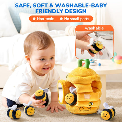 JoyCat Baby Toys 6-12 Months Farm Baby Books Toys 0-6 Months, Touch and Feel Tummy Time Crinkle Cloth Book for Infant 0-3-6-12-18 Months, Travel Toy Baby Shower Newborn Gifts for Boys Girls