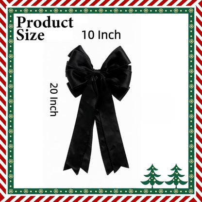 Meseey Large Velvet Bows for Farmhouse Wreaths, 20 x 10 Inches, 2 Pack, Door Decorations (Black)