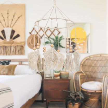 Boho Crib Mobile Handmade Neutral Crib Mobile Nursery Decoration for Nursery Room Decor