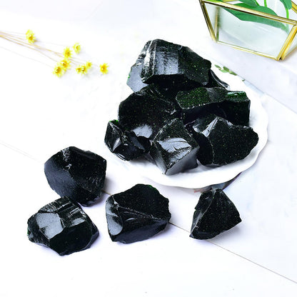 Erliway 1.25-2" Green Sandstone Raw Crystals, Natural Rough Green Sandstone, Healing Raw Stones for Fountain Rock, Home Decor Meditation Energy Balancing Wire Wrapping Wicca & Reiki