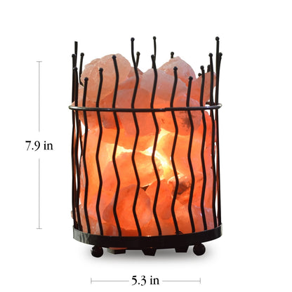 Himalayan Glow Pillar style Salt Basket Lamp with salt chunks, Himalayan Salt lamp with Touch Dimmer Control, Amber Glow, Idle for Home, Offices, and Dorm Decor