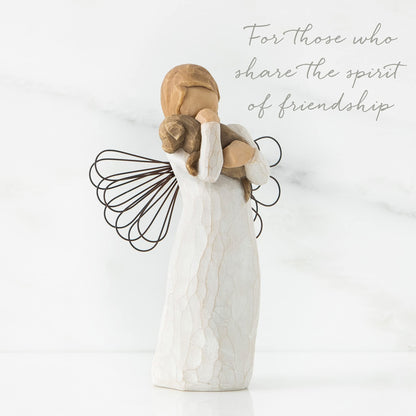 Willow Tree Angel of Friendship, for Those who Share The Spirit of Friendship, Angel Carrying Dog as Reminder of Loyal Pets and Friends, Present and Past, Sculpted Hand-Painted Figure