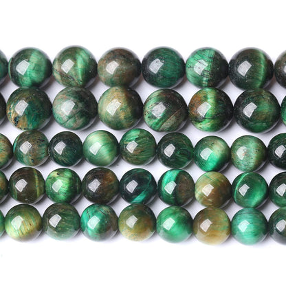 10MM 36PCS Natural Multi Green Tiger Eye Stone Beads for Jewelry Making DIY Bracelet