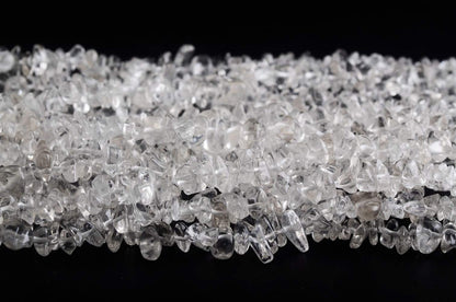 Natural Chip Stone Beads Crystal Quartz 5-8mm About 400 Pieces Irregular Gemstones Healing Crystal Loose Rocks Bead Hole Drilled DIY for Bracelet Jewelry Making Crafting (5-8mm, Clear Crystal Quartz)
