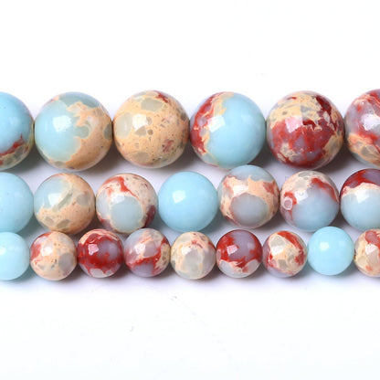 60PCS 6MM Natural Longevity Mountain Beads Round Loose Stone Beads for Jewelry Making DIY Energy Stone Healing Power Bracelet 15"