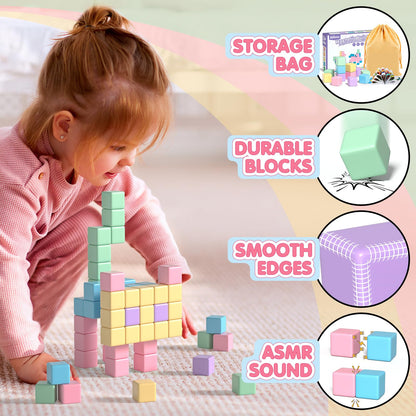 Apluses 74PCS Magnetic Blocks, Classroom Must Have Creative Learning Kids Toys | Preschool Montessori Sensory Autism Magnet Toys for Boys and Girls Ages 3 4 5 6