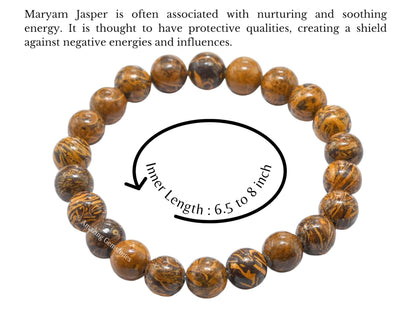 Amazing Gemstone Crystal Bracelet for Women Men's Gifts - Protection Healing Crystal Bracelet - 8mm Gemstone Beaded Stretchable Bracelet Pulseras Para Hombres Mujer Stocking Stuffers Mothers Day Gift (Mariyam Jasper)