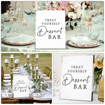 Dessert Table Sign Decor for Wedding Bar, Dessert Bar Wooden Sign for Wedding Reception Party Table Decorations