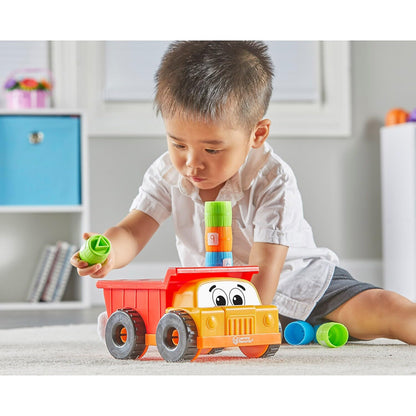Learning Resources Tony the Peg Stacker Dump Truck - 10 Pieces, Ages 18+ Months Fine Motor Skills Toy for Toddlers, Preschool Toys