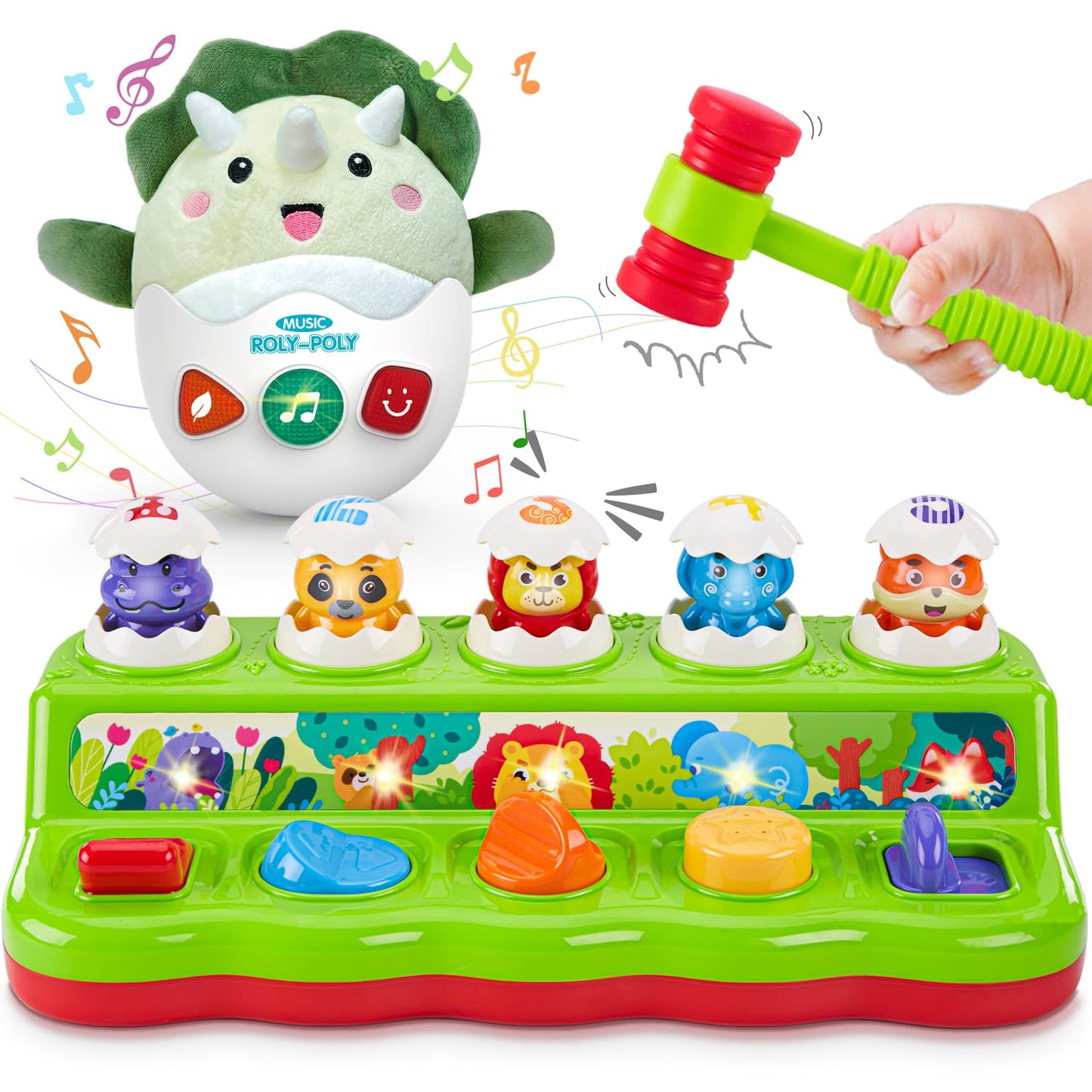 WOWOHAGE Baby & Toddler Toys for 3-6-12-18 Months with Light and Sound, Learning Birthday Shower Gift for Boys Girls