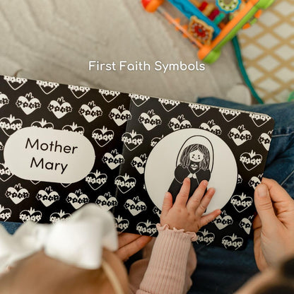 Baby's 1st Catholic Book - High Contrast Board Book with Coated Matte Cover - Promotes Visual & Cognitive Development - Perfect Catholic Gift for Newborns Baby - Black & White