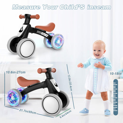 Colorful Lighting Baby Balance Bike Toys for 1 Year Old Boy Gifts, 10-36 Month Toddler Balance Bike, No Pedal 4 Silence Wheels & Soft Seat First Bike, One Year Old Boy Birthday Gift.