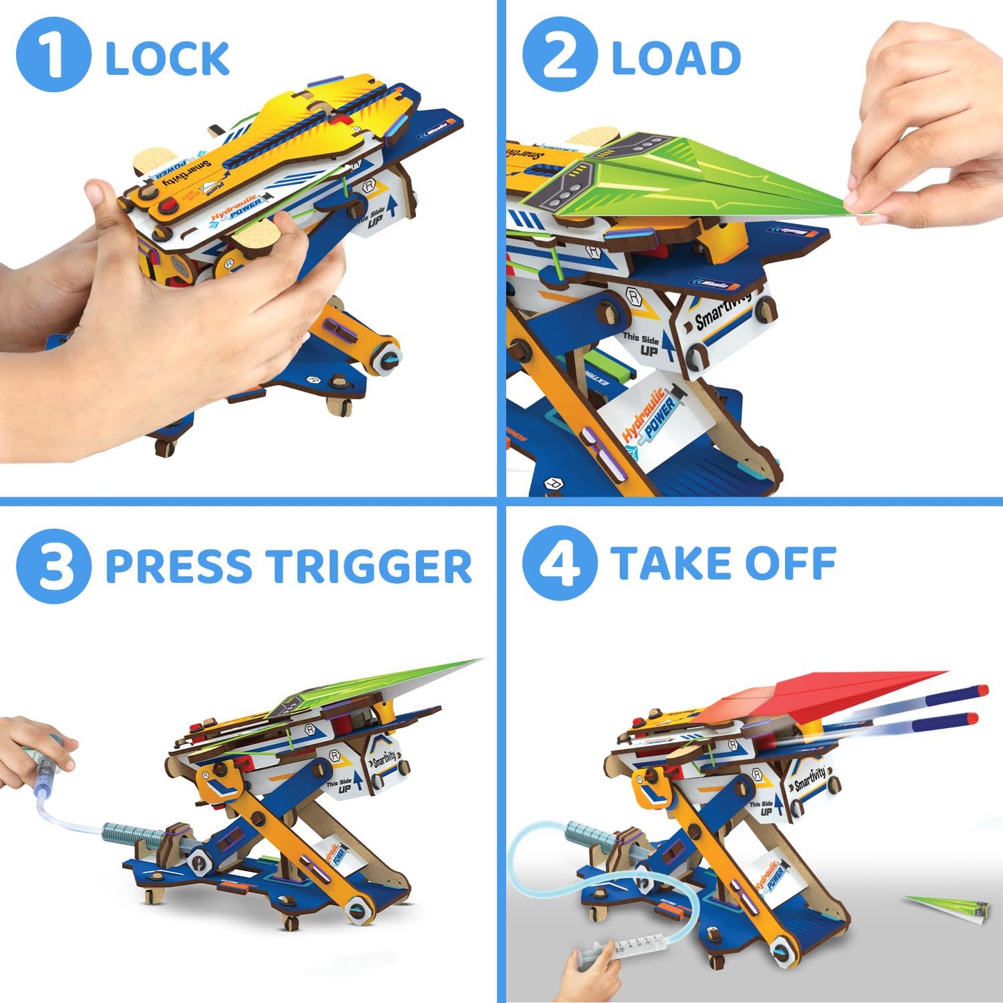 Smartivity DIY 2in1 Hydraulic Paper Airplanes & Darts Launcher STEM Toy for Kids Ages 6-14 Years I Birthday Gifts for Smart Kids | Science Kit for Boys & Girls 6, 8,10,12,14 Years Old