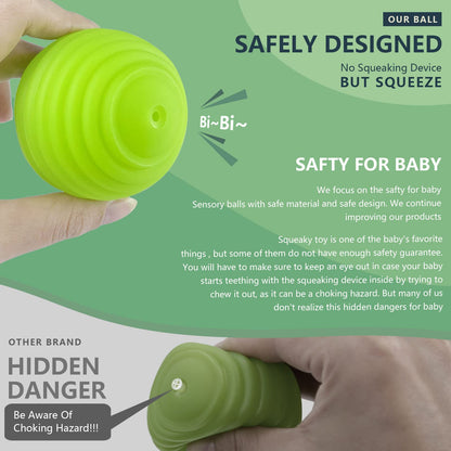 ROHSCE Sensory Balls for Baby Sensory Baby Toys 6 to 12 Months for Toddlers 1-3, Sensory Turtle Toy with Sensory Balls, Montessori Toys for Babies 6-12 Months Infant 0-6 Months (12 Pack)