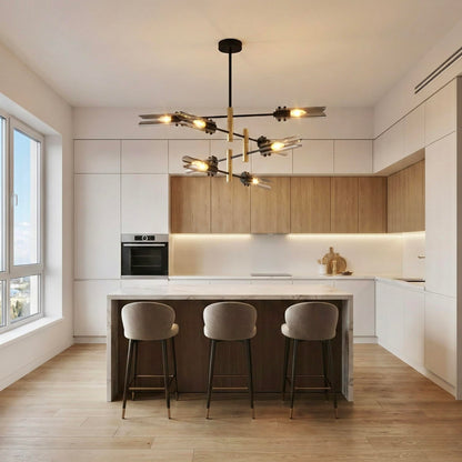 Modern Living room Dining room Sputnik Chandelier, Bedroom Hallway Light Fixtures, Pendant Lights Kitchen Island, Hanging Lights Ceiling Light Farmhouse Kitchen Decor Fixture Lamparas (Black & Gold-8)