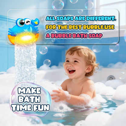 Bath Toys for Kids Ages 1-3,Light Up Baby Bath Toys Crab Bubble Maker with Colourful Light Toddler Bathtub Birthday Gifts Easter Stocking Stuffers for Boys Girls Aged 1-3 2-4 3-5