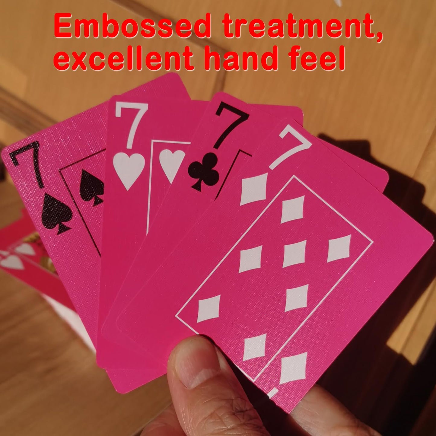 jakilee Pink Playing Cards 2 Pack, Cool Pink Deck of Cards, Large Print Index Cute Playing Cards for Birthday Parties, Bridal Shower, Poker Nights