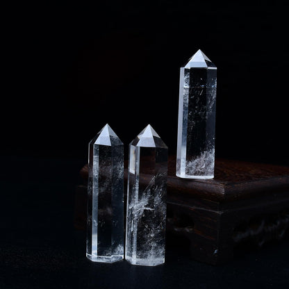 WUYOUSHI 1PCS Clear Quartz Healing Crystals Towers / 1.96-2.36" Natural Reiki Energy Wand Stone 6 Faceted Chakra Quartz Crystal Reiki Meditation Therapy Decoration Gifts