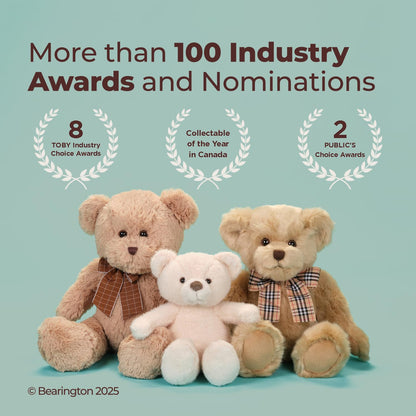 Bearington Lil' Honey Teddy Bear Stuffed Animal - 12" Brown Plush Bear Toy with Soft Fur and Classic Design - Washable Teddy Bears for Girls - Adorable Gift for Kids, Babies, and Animal Lovers