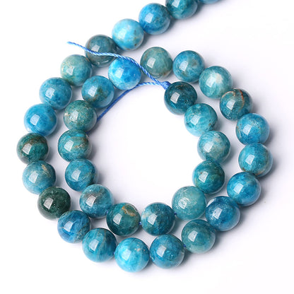 6MM 60PCS Natural Stone Blue Apatite A Grade Loose Beads for Jewelry Making DIY Bracelet