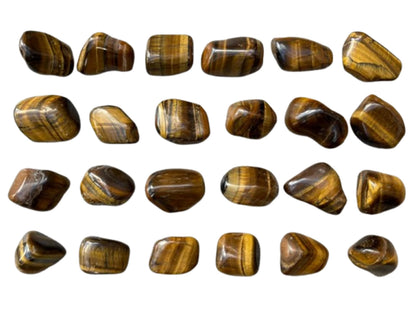 GAF TREASURES 5 Pcs Tiger Eye Tumbled Stones, Polished Natural Tiger Eye Gemstone, Tiger Eye Healing Crystals (Tiger Eye)