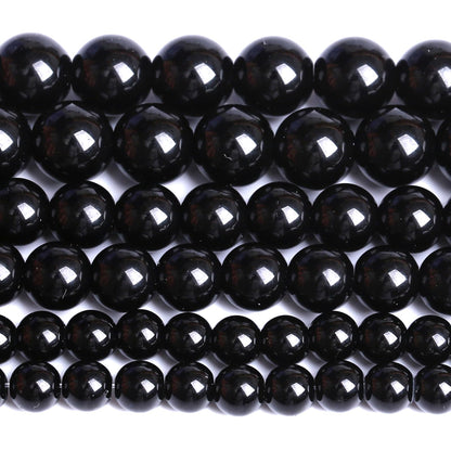 10MM Natural Black Agate Gemstone Beads Round Loose Stone Beads for Jewelry and Bracelets Making 72pcs 2 Strands 32