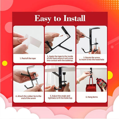 Stocking Holders for Mantle，Garland Hangers for Mantle，Fireplace Stocking and Garland Hanger，4pcs 2-in-1 Adjustable Non Drilled Wall Stove Hook for Christmas Day Home Decoration Metal (Black)