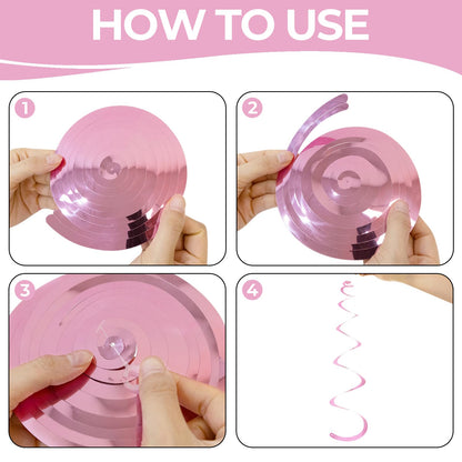 24 PCS Pink Hanging Swirl, Sparkle Ceiling Hanging Decorations, Plastic Streamer Party Decorations with Double-Swirls and Single-Swirls for Birthday Decorations, Easter, Graduation, Baby Shower