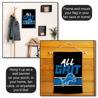 Detroit Lions All Grit Garden Flag Double Sided Banner