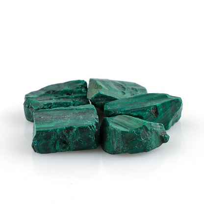 CRYSTALINES Wholesale 5pcs Natural Raw Malachite Gemstones, DIY Jewelry Making, High Grade Supply, Chakra Healing Crystals, Gem Collection, Rough Stones
