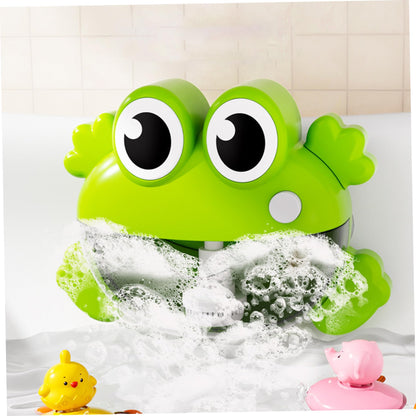 Bonalake Bath Bubble Machine - One-Button Frog Bath Toy with Suction Cup, Fun Bathtub Toy for Toddlers & Kids, Green