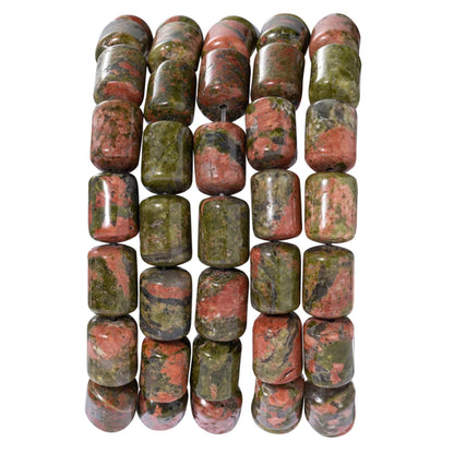 Natural Unakite Cylinder Tube Beads 10x14mm 38cm/str Loose Semi Gemstone Stone Beads for Making Bracelets Necklace