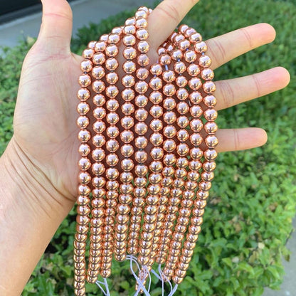 40pcs Adabele Grade A Natural Hematite Rose Gold Plated Healing Gemstone 10mm Round Loose Beads Gem Stone Spacer for DIY Craft Jewelry Making GFC-D10
