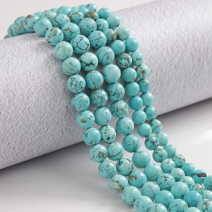 35pcs 10mm Natural Turquoise Gemstone Beads Energy Healing Crystal Round Loose Stone Beads for Jewelry Making, DIY Bracelets Necklaces