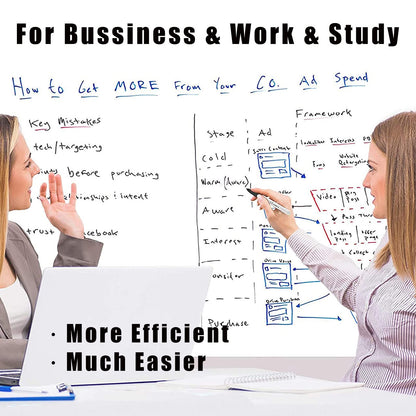 Self Adhesive White Board Paper - Dry Erase Wall Stickers Roll 17.7" x 78.7" (6.5 Feet) Message Board Wallpaper Decal for School/Office/Home/Kid/Art/Decorations, Safe for Adults & Kids with 4 Markers