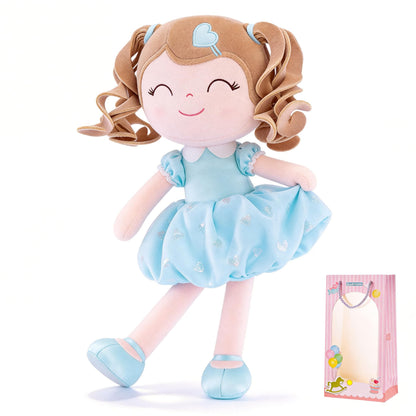 Gloveleya Baby Doll Gifts Plush Curly Girl Toys with Love 16" Azure