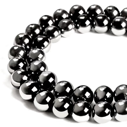 100pcs 6mm Black Hematite Beads Natural Gemstone Beads Round Loose Beads for Jewelry Making