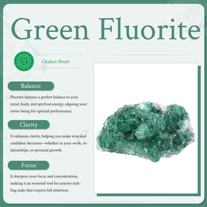 Sportmusies Natural Green Fluorite Crystal Cluster Mineral Specimen Decoration for Home Office, Raw Stone for Healing Meditation Yoga, 1.77-4.72 inches