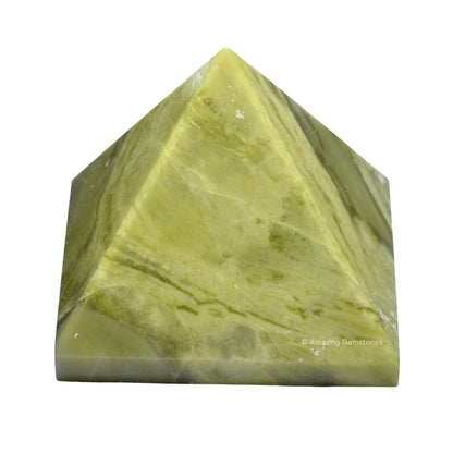Amazing Gemstone Serpentine Pyramid Crystal Healing Stones - 2" Great Pyramid Figurine of Natural Stone Pyramid for Meditation, Reiki, Chakra Balancing and Crystal Pyramids Grid